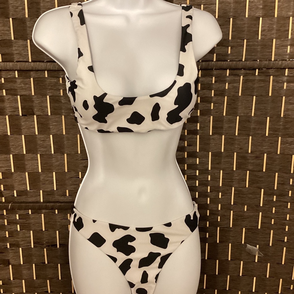 Cow Print Bikini Set